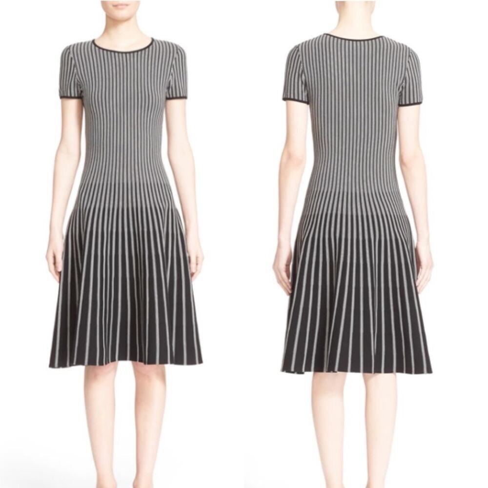 Tomas Maier Stripe Knit Fit and Flare Dress - Picture 3 of 8
